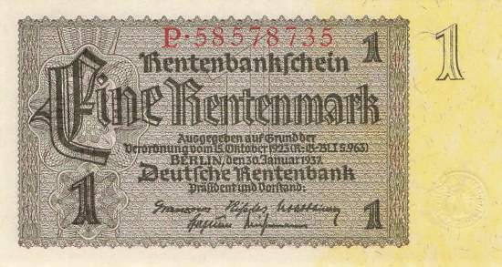 1 Rentenmark 1937 ro.166b P